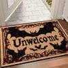 Unwelcome Slogan Doormat Gothic Bat Coir Texture Area Rugs Living Room Vampire Frame Carpet Holiday Entrance Floor Mat