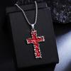 Herren Europäische & Amerikanische Hip-Hop Kreuz Anhänger Halskette - Trendige Lange Titanstahl Pulloverkette