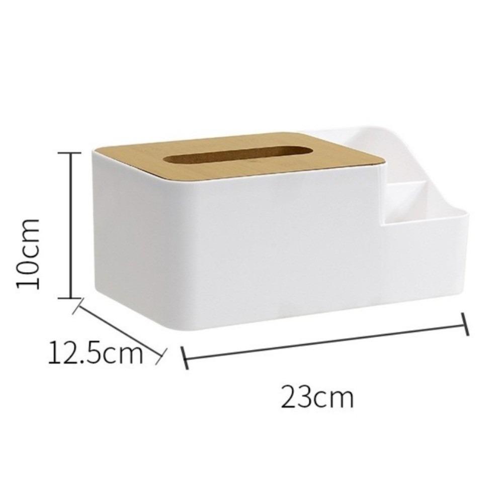 Home Accessory Japanese Style Tissue Box Multi-Function Plastic Paper Box Washable Wooden Cover Tissue Holder Desktop