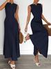 Europe and the United States Popular Women's Clothing New Sleeveless Elegant Pleated Dress