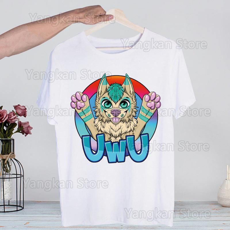 Meme Funny Fur Furry Cute T-Shirt  Unisex Unisex Anime Cartoon Design  Unisex Tee Shirt Homme Summer Tops Short Sleeve Vintage Style Shirt