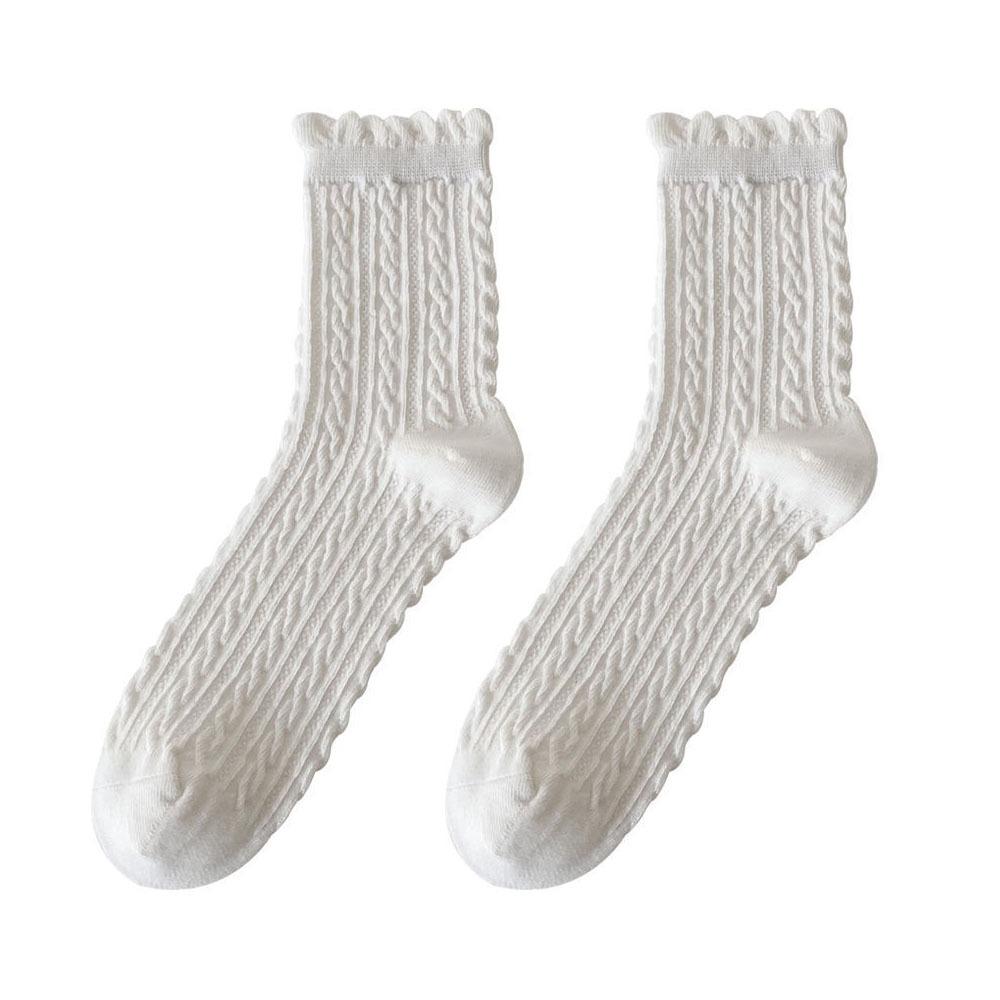 1/5 Pairs Lace Winter Thickened Wool Socks Warm Polycotton Snow Socks Soft Women's Floor Socks