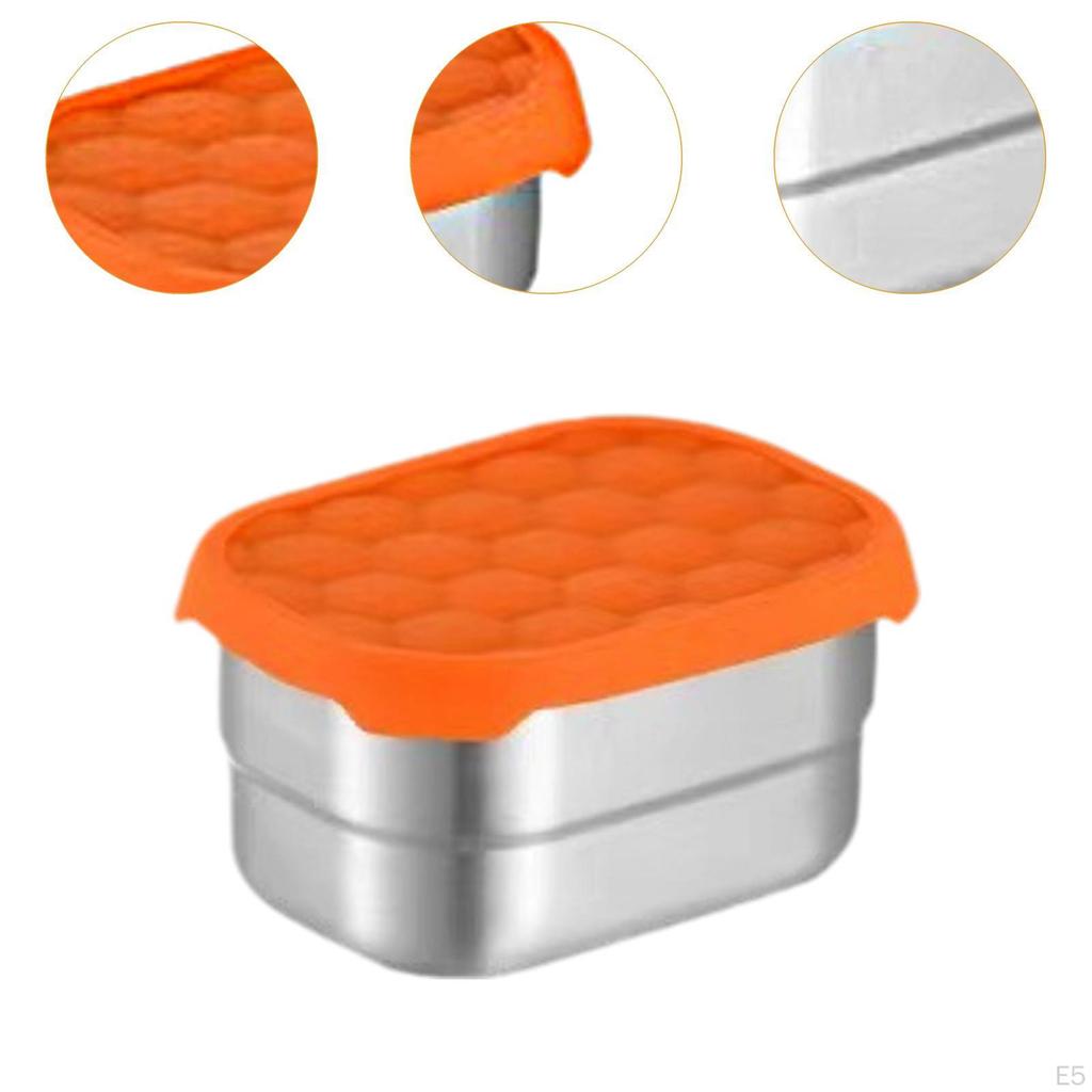 Food Storage Box In Stainless Steel, Versatile Lunch Container for And Pantry Use