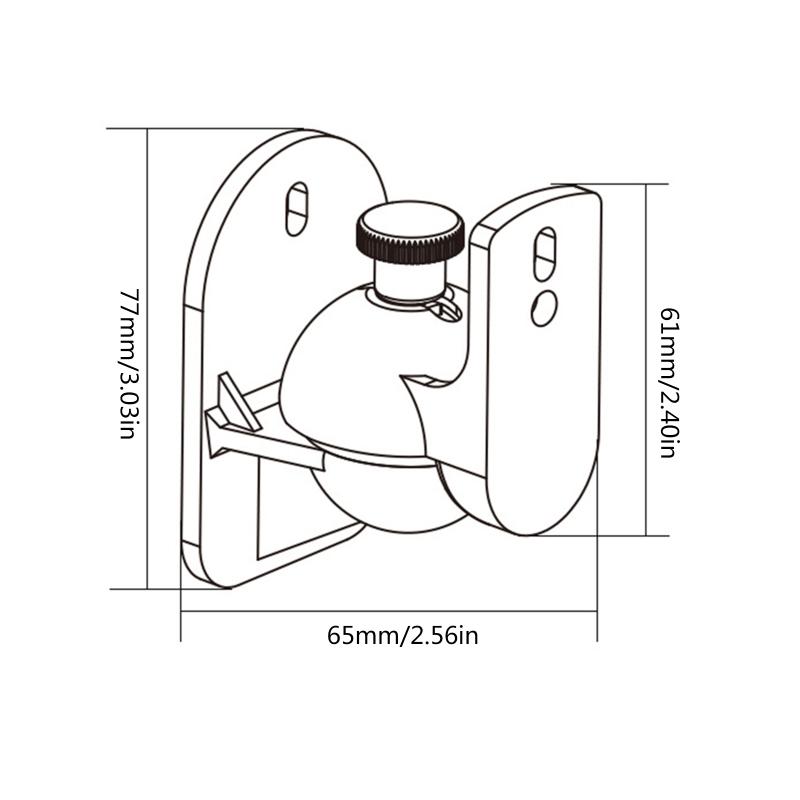Universal Surround Small Satellite Ceiling Speaker Brackets 1Set Black Soundbar Wall mounting Brackets for Speakers