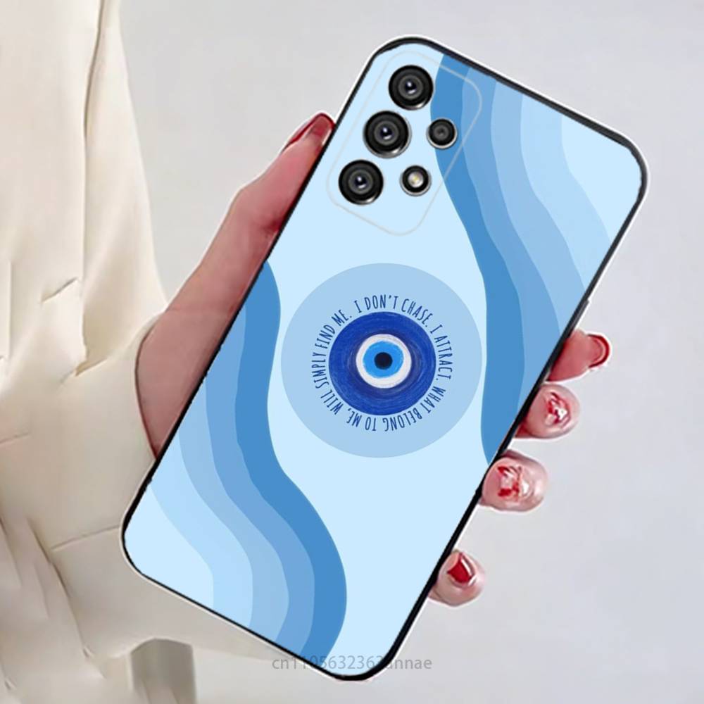 Lucky Eye Blue Evil Eye Print Phone Case for Samsung Galaxy A73,23,53,33,14,24,13,72,22,52,32,54,A34 Soft Cover