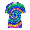 Gradiënt Tie Dye 3D Geprinte T-shirts Mannen Vrouwen Casual Mode Streetwear Oversized Korte Mouw T-shirt Mannen T-shirts Tops Kleding