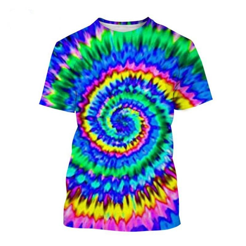 Gradiënt Tie Dye 3D Geprinte T-shirts Mannen Vrouwen Casual Mode Streetwear Oversized Korte Mouw T-shirt Mannen T-shirts Tops Kleding