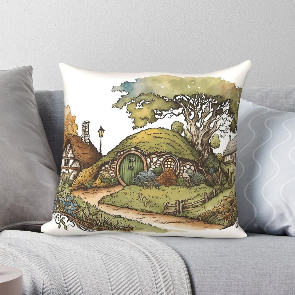 Middle Earth Bag End Pillowcase Polyester Linen Velvet Creative Zip Decorative Car Cushion Case