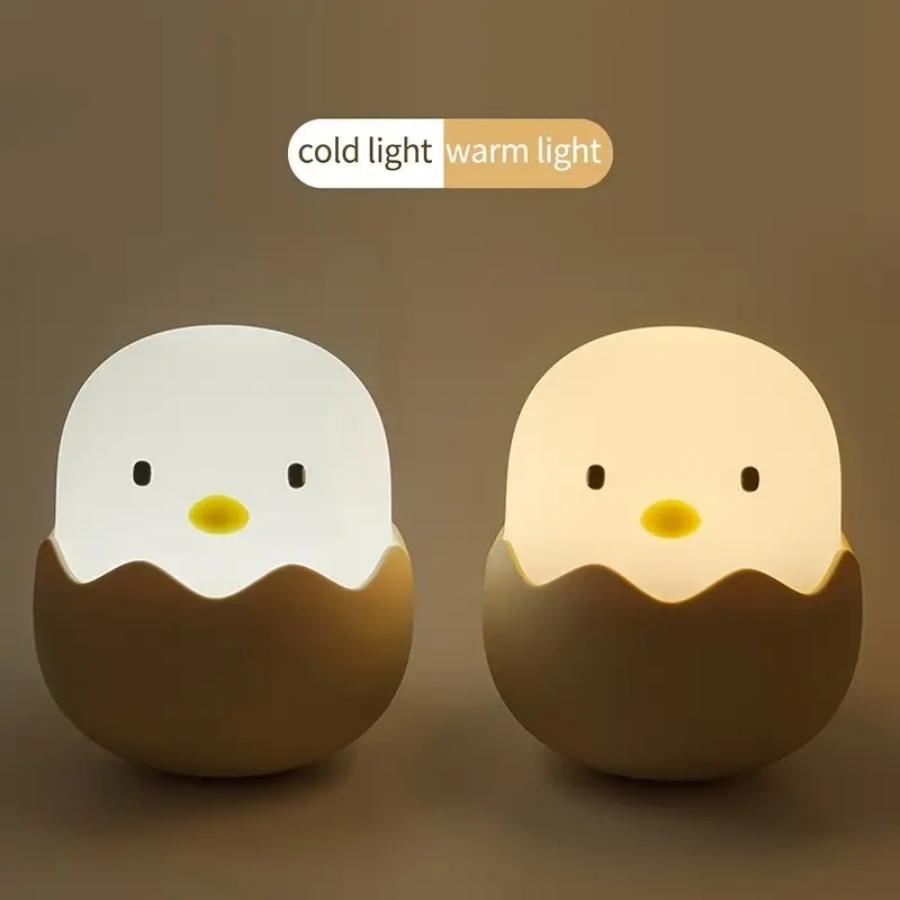 Vecină de noapte Chick Egg pentru senzor tactil din silicon Lampara Led pentru lampă cu comenzi tactile