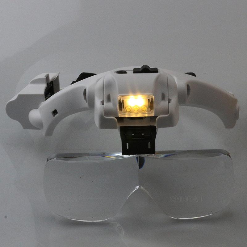 1.2X 1.8X 2.5X 3.5X 4.5X Double Eye Led Lamp Magnifier Spectacles Glasses Magnifier Loupe Watch Jewellery Measurement Glasses
