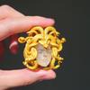 1Pcs Gold Adjustable Open Band Handmade Vintage Punk  Jewelry Accessory Unisex Gothic Greek Queen Snake Ring