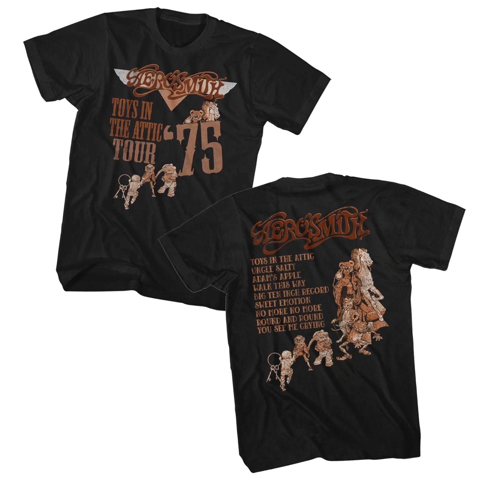 Aerosmith Футболка унисекс с принтом  Toys in The Attic Tour  75  Мужская Женская Концертная Топ Y2k Роскошный M
