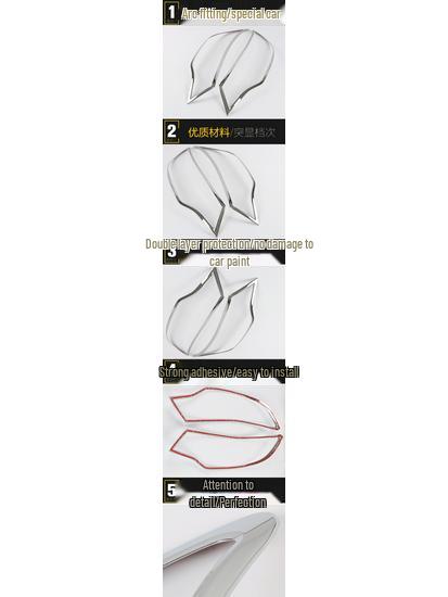 Fits 14 Furuiqi Models: Headlight Cover Bright Ring & Electroplated Frame Cover Patch Accessories
