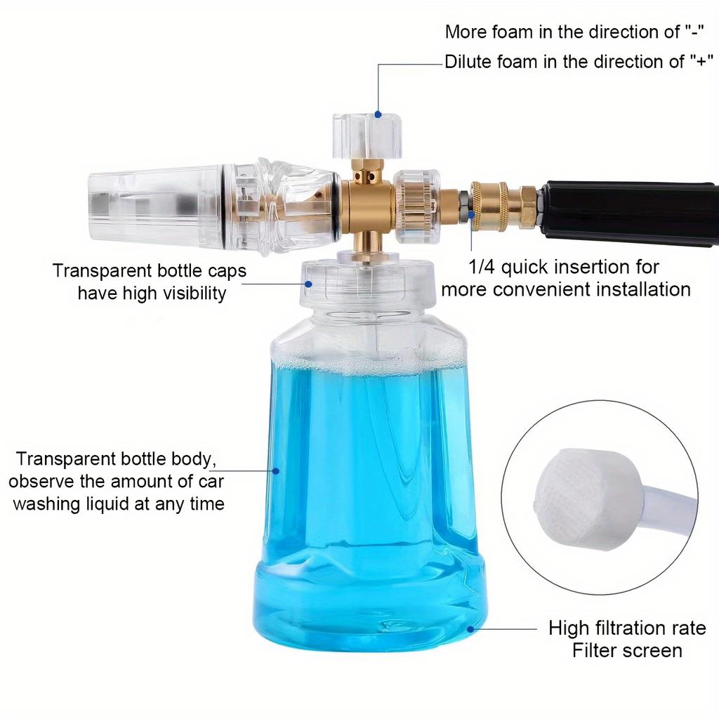 High pressure foam spray bottle 1/4 '' quick connection foam cannon adjustable fan-shaped nozzle for car cleaning