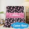 Custom Name Pink Ribbon Awareness Blanket bed sofa Blanket Flannel Blanket for Camping, Hiking, Picnic Essentials,gift for Fan family