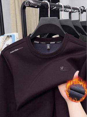 Men's Autumn/Winter Crew Neck Silk Fleece Sweatshirt