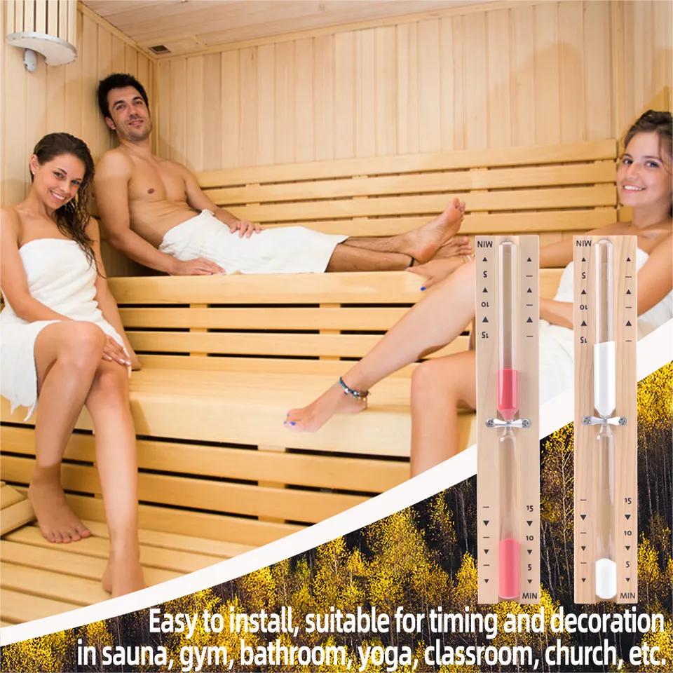 Wooden Rotating Hourglass 15/30min For Bathroom Sauna Wall Mounted Explosion Proof Glass Timer Decorative Ornament