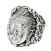 Adjustable Plated Vintage Buddhist Ring With Dainichi Nyorai Motif Unisex Boho Statement Jewelry