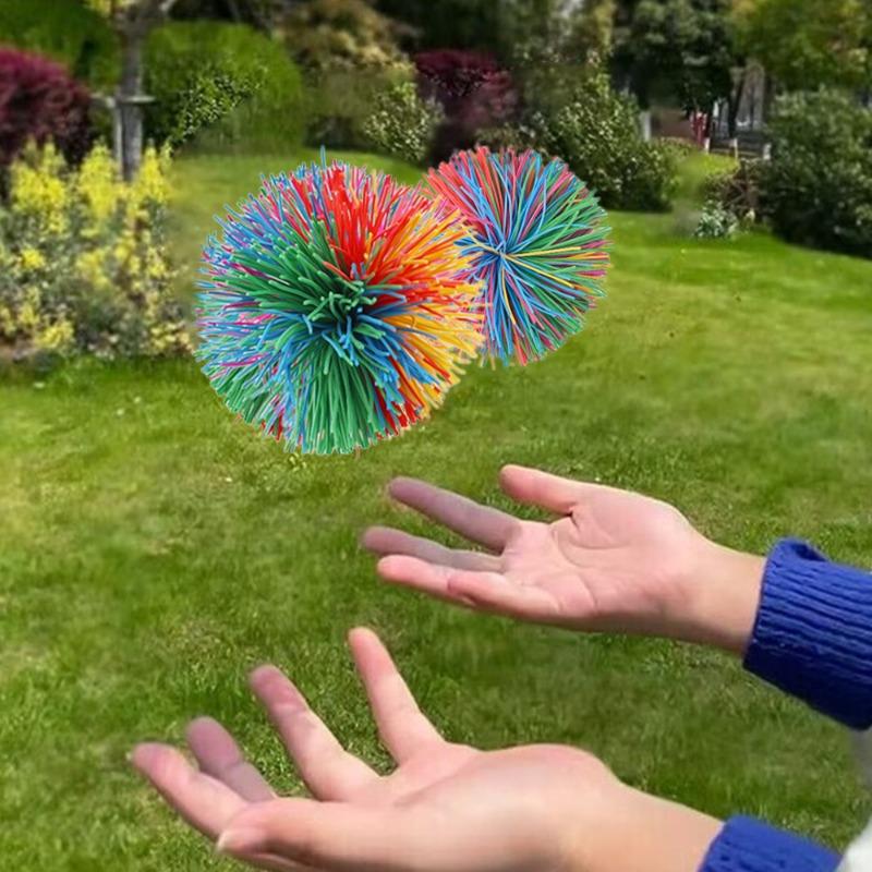Kids Childrens Toys 6/8/10cm Jugging Ball Colorful Rubber Wire Ball Toy For Anti-Stress Stretchy Ball Children's Novelty Funny Rubber Toy
