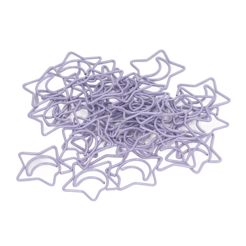 100PCS Shaped Paper Clips  Five Pointed Star Sturdy Portable for Office Memo File Classificati
