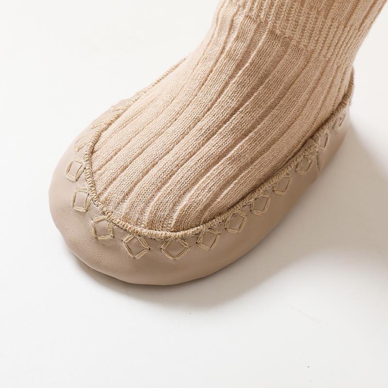 Baby Girls Spring New PU Sole Floor Socks Non-Skid Infant Toddler  Lace Socks Shoes Princess High Quality Cotton Baby Shoes