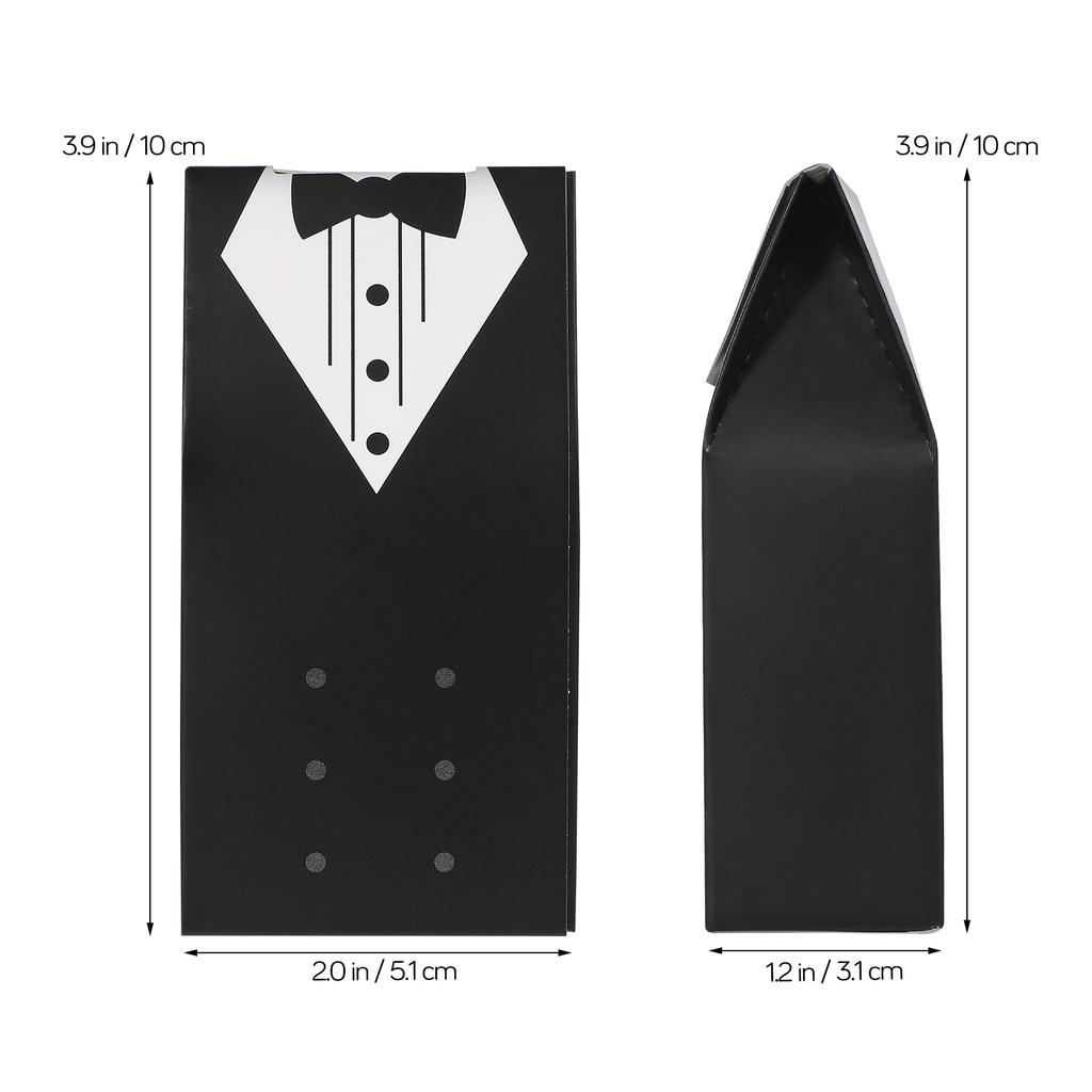 50Pcs Double Button Tuxedo Candy Boxes Sweets Packaging Foldable Gift Box Choclolate Containers Bridal Dress Present Bag Wedding