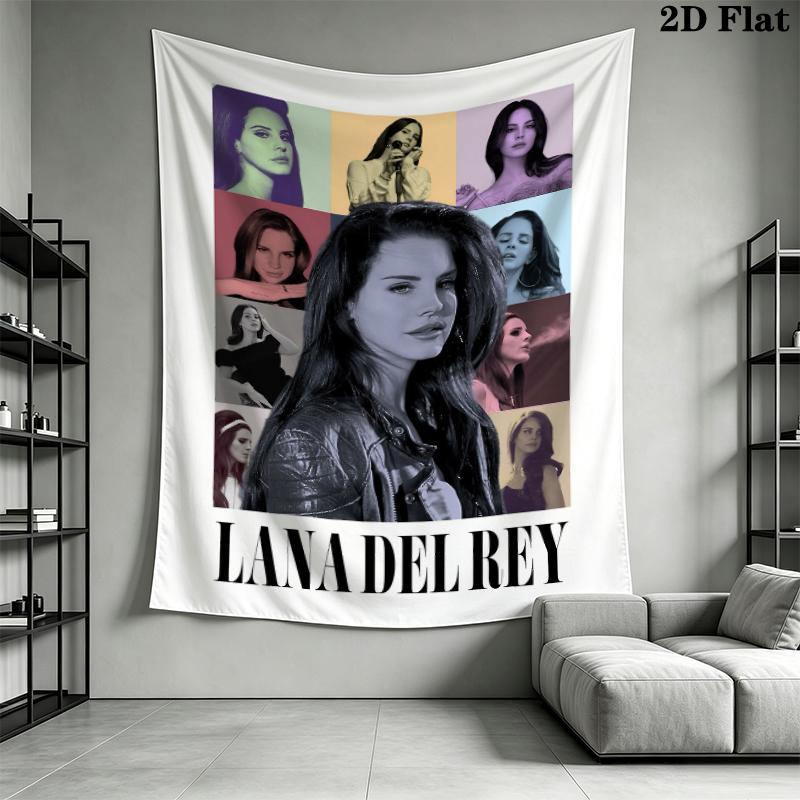 Lana Del Rey Wall Tapestry Aesthetic Wall Hanging Printed Fabric Blanket Decorative Tapestries for Bedroom Living Room Home Decor