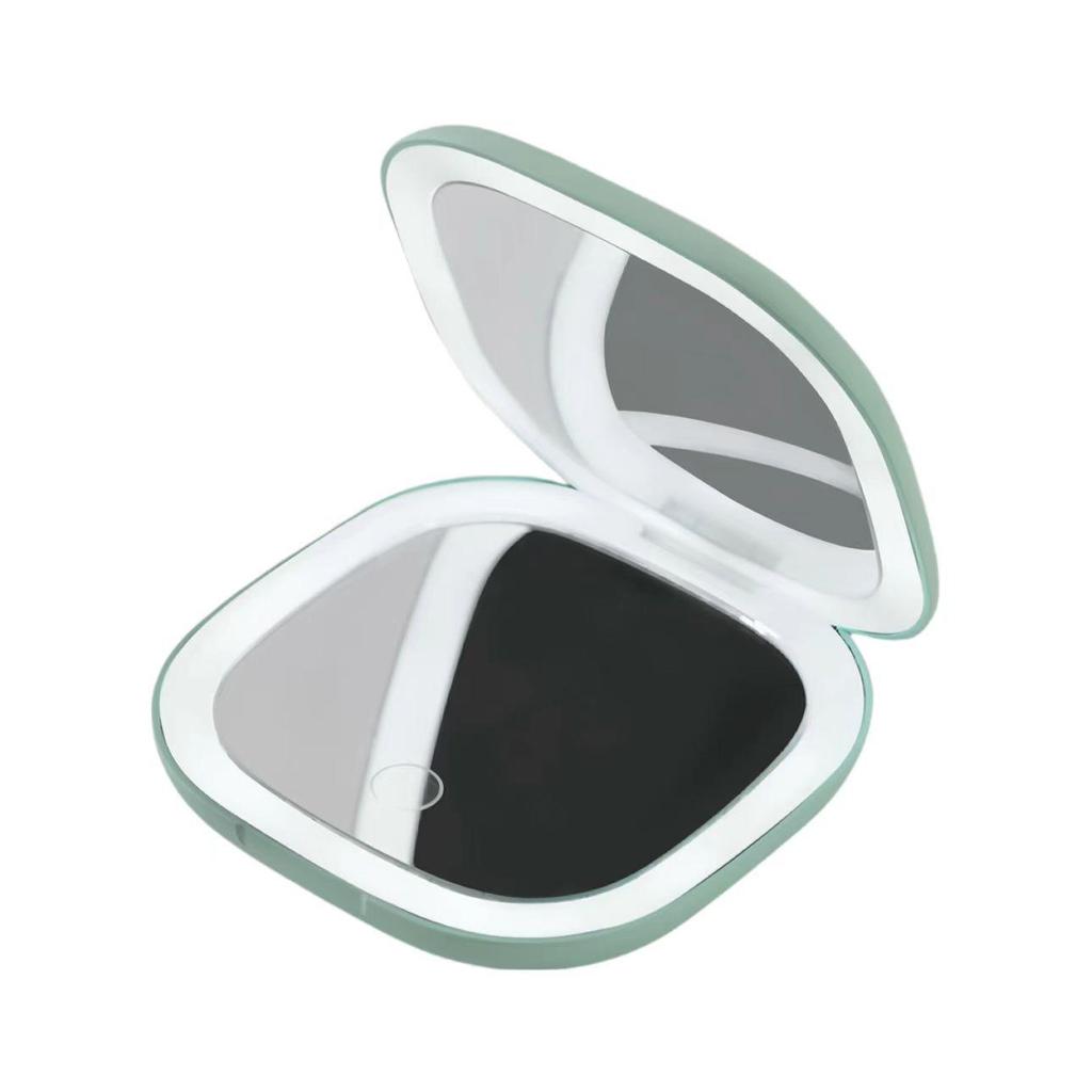 Dual-Sided LED Makeup Mirror: Rechargeable, 5X Magnification, Portable, Foldable, Customizable