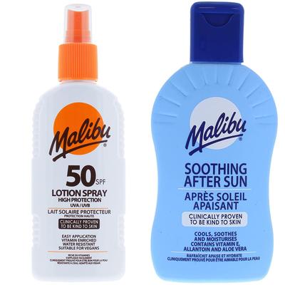 Malibu SPF50 Waterproof Spray 200ml + After Sun Balm 200ml