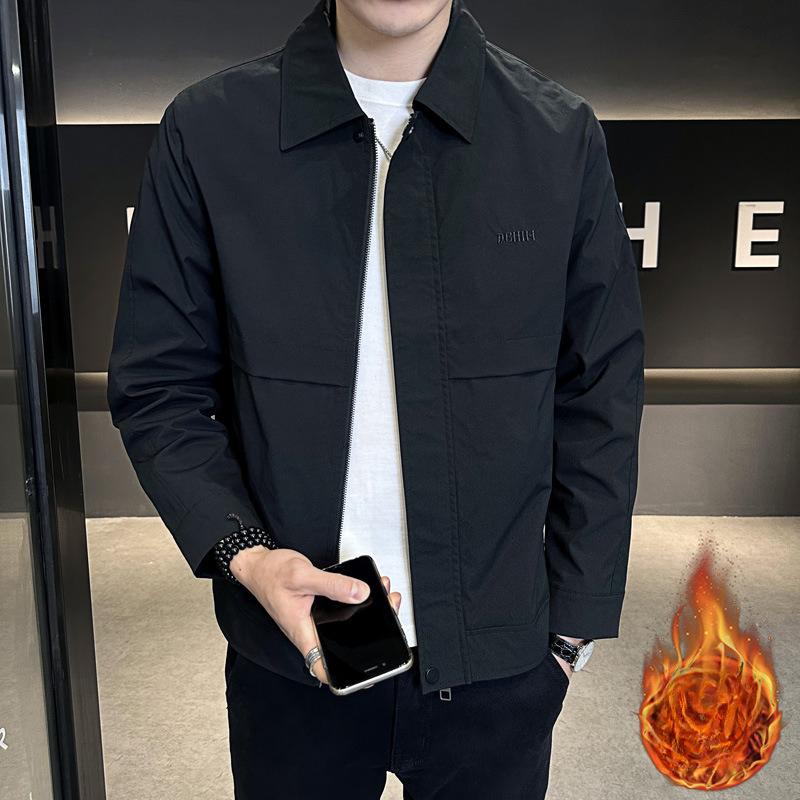 Lapel Jacket Men's Spring and Autumn New Cotton Thickened Casual Jacket Men's Autumn and Winter Top