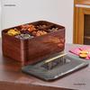 Wood Grain Multi-Grid Dried Fruit Candy Box - Thickened, Sealed, Moisture-Proof, Double-Layer Storage Plate