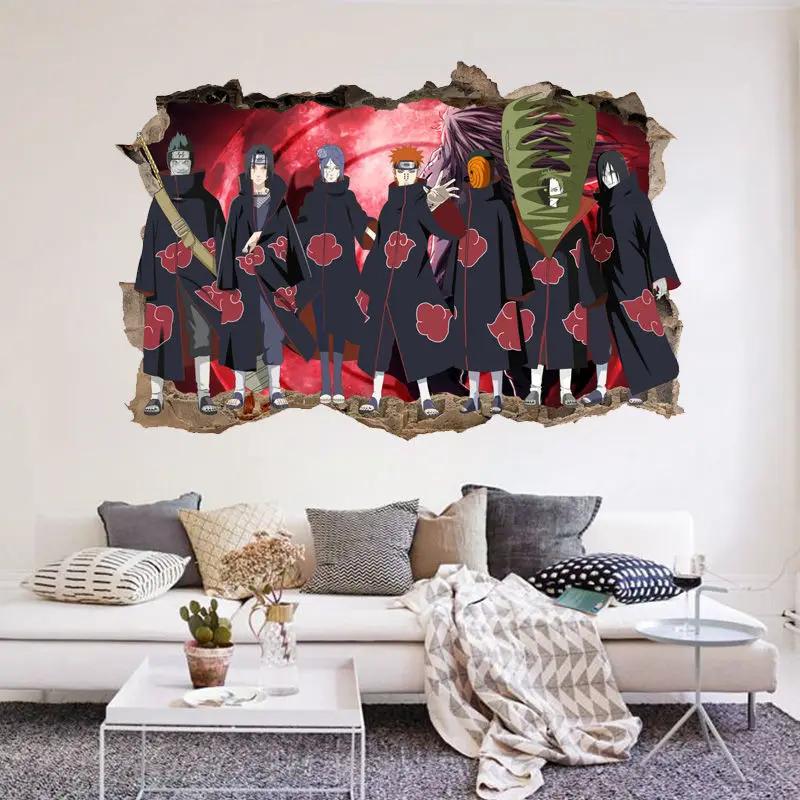 Japanese anime Naruto wall sticker comic wallpaper 3D three-dimensional adhesive wall sticker water resistant decorative painting