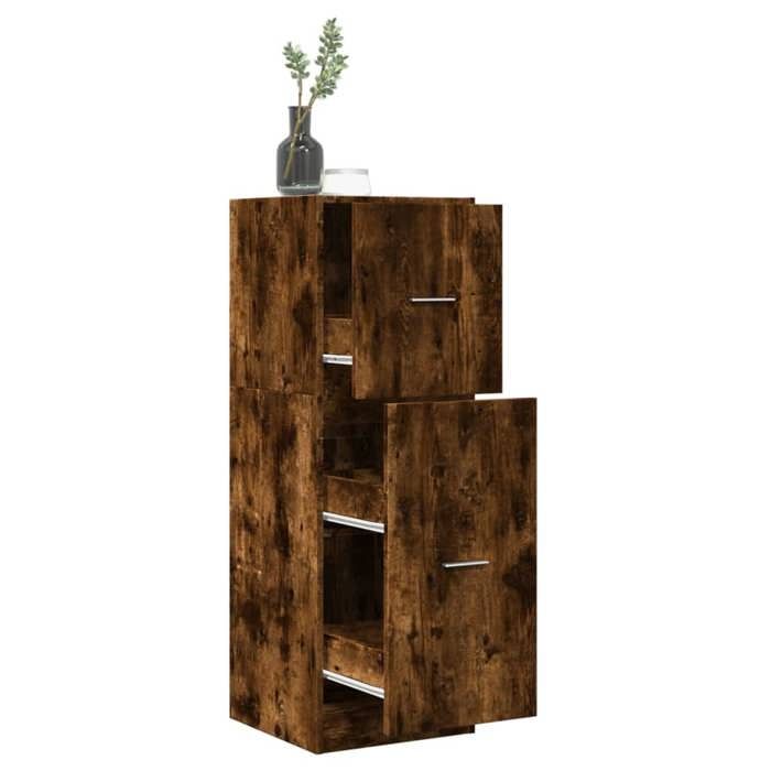 VidaXL Armoire d'apothicaire chêne fumé 40x41x118 cm bois d'ingénierie, coffre d'apothicaire, meuble d'apothicaire, coffre à 855200