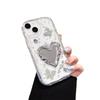 Applicable To Apple 17Promax Mobile Phone Case 15 Love Makeup Mirror Iphone16 Mirror Butterfly Rhinestone 13 Glitter