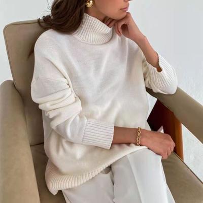 Übergroßer loser Rollkragenpullover Damen Herbst Winter Mode Strickpullover Warmer Pullover Damen Pullover Pullover