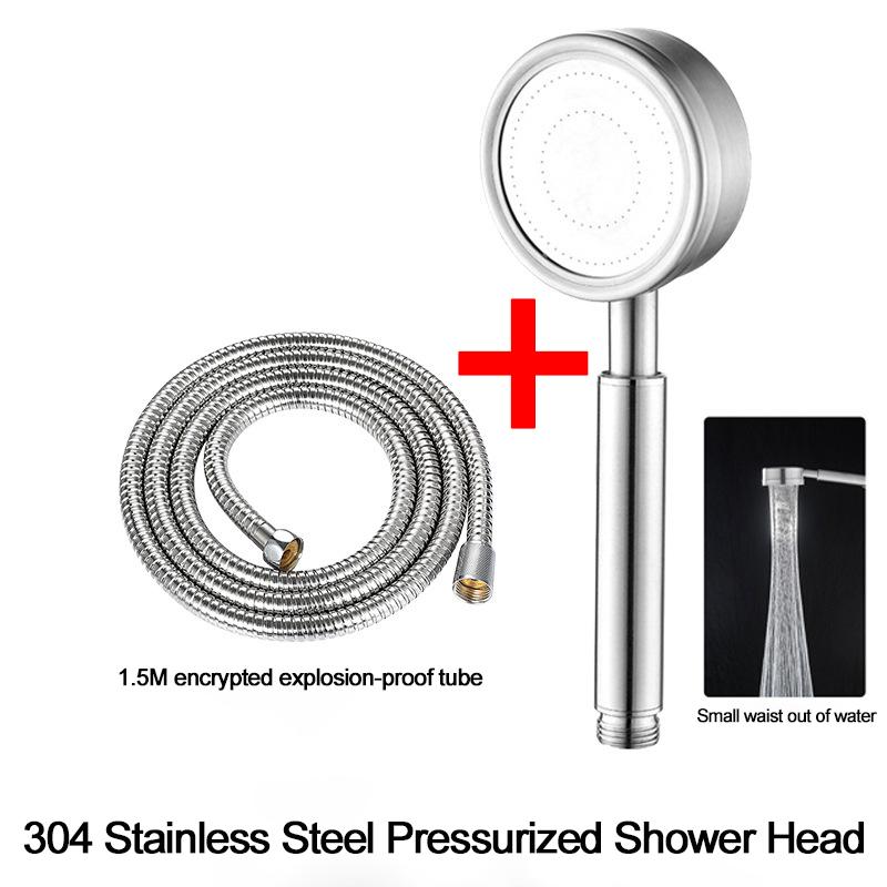 Bathroom 304 Stainless Steel Shower Head Small Waist Pressurized Handheld Nozzle Household Bathroom Shower Head Accessories