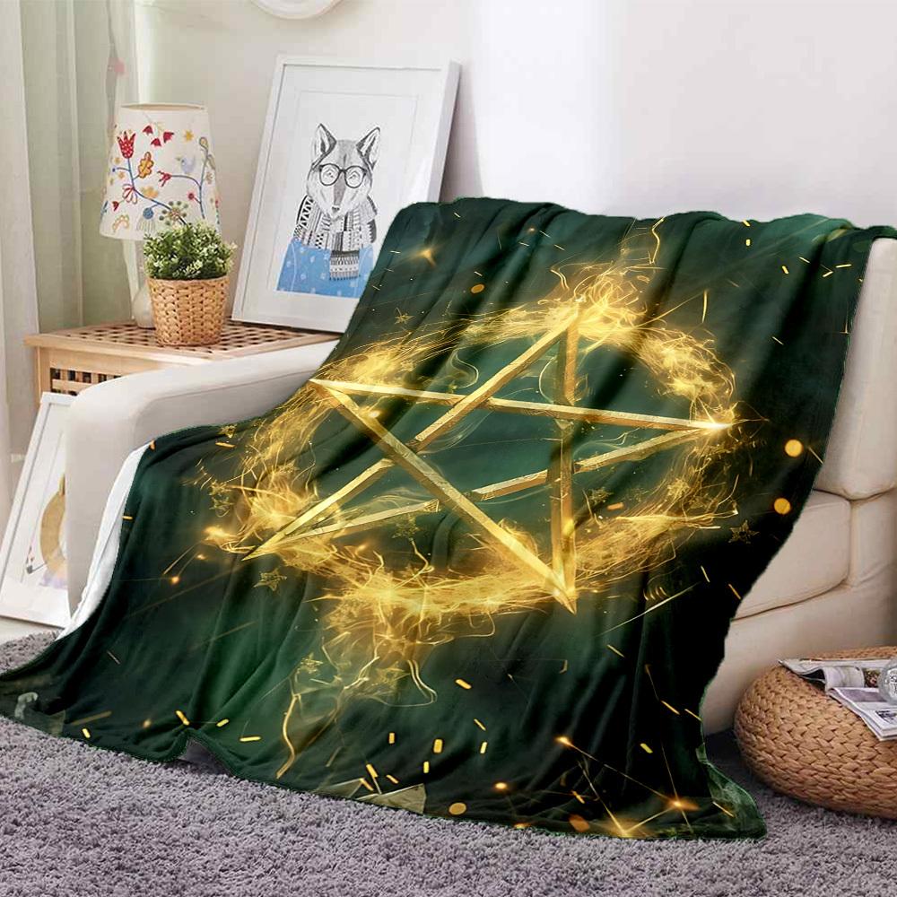1pc Star Magic Print Blanket Lightweight Flannel Throw Blanket For Sofa, Bed, Living Room, Office, Outdoor Travel, Camping