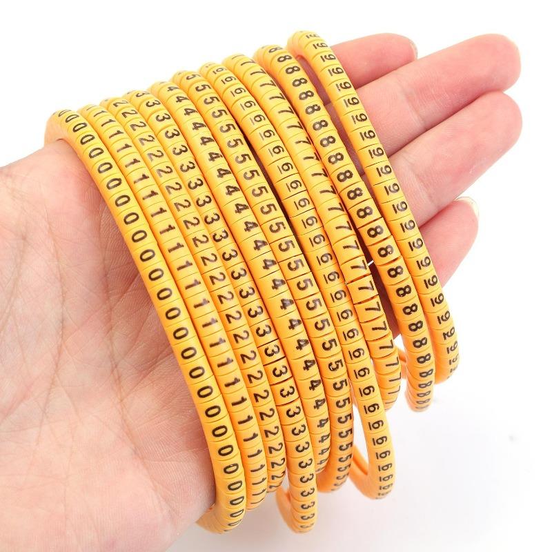 2000/500x Cable Wire Marker 0 To 9 for Cable Size Waterproof Insulation Colorful Number Tube Label Markers Marking Label Sleeves
