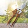 A Modern Carbon Steel Pruning Shear with Japanese SK5 Steel Blades, Featuring an Ergonomic Wooden Handle, Heavy-Duty Side-Cutting Scissors Designed