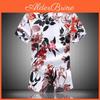 Modisches Herbst-Satin-Blumen-Revershemd Eleganter Lässiger Stil Für Den Täglichen Gebrauch**
