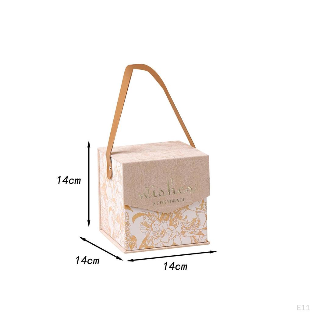 Wedding Candy Box Bridesmaid Gift Elegant Goodies Bag Portable Supplies with Handle for