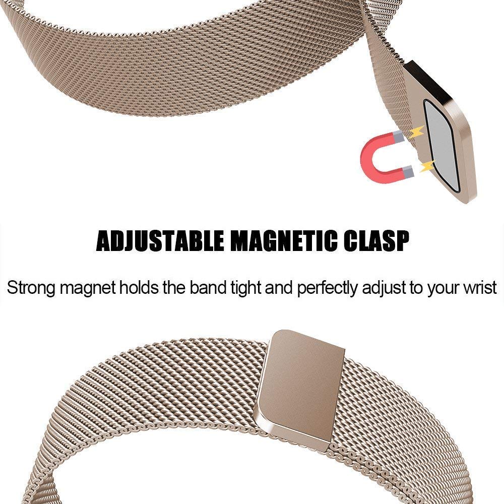 Luxury Milanese Mesh Watchband for Fitbit Charge 3 Stainless Steel Magnetic Watch Strap Replacement