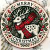 Reindeer Metal Sign Round Wall Art for Bar Cafe Kitchen Decor