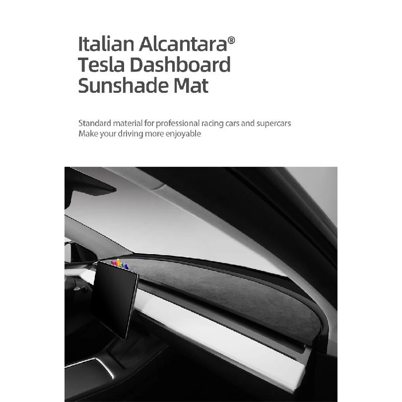 For Tesla Model 3 Y 2018-2022 Made of Alcantara Dashboard Instrument Trim Sunshade Pad Sticker Car Interior Tuning Accessories