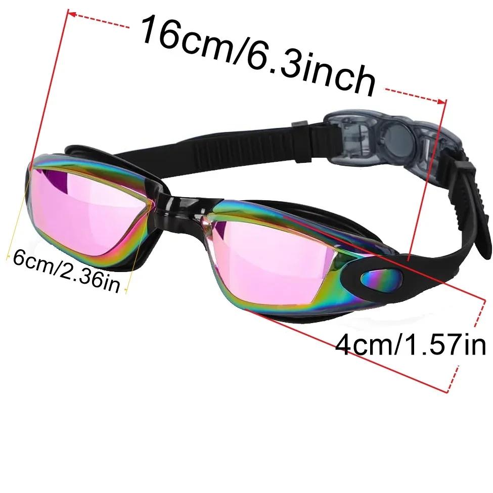 Ochelari de înot colorați pentru bărbați și femei adulți Ochelari de înot cu clemă de nas Dop de urechi Spray antiaburire