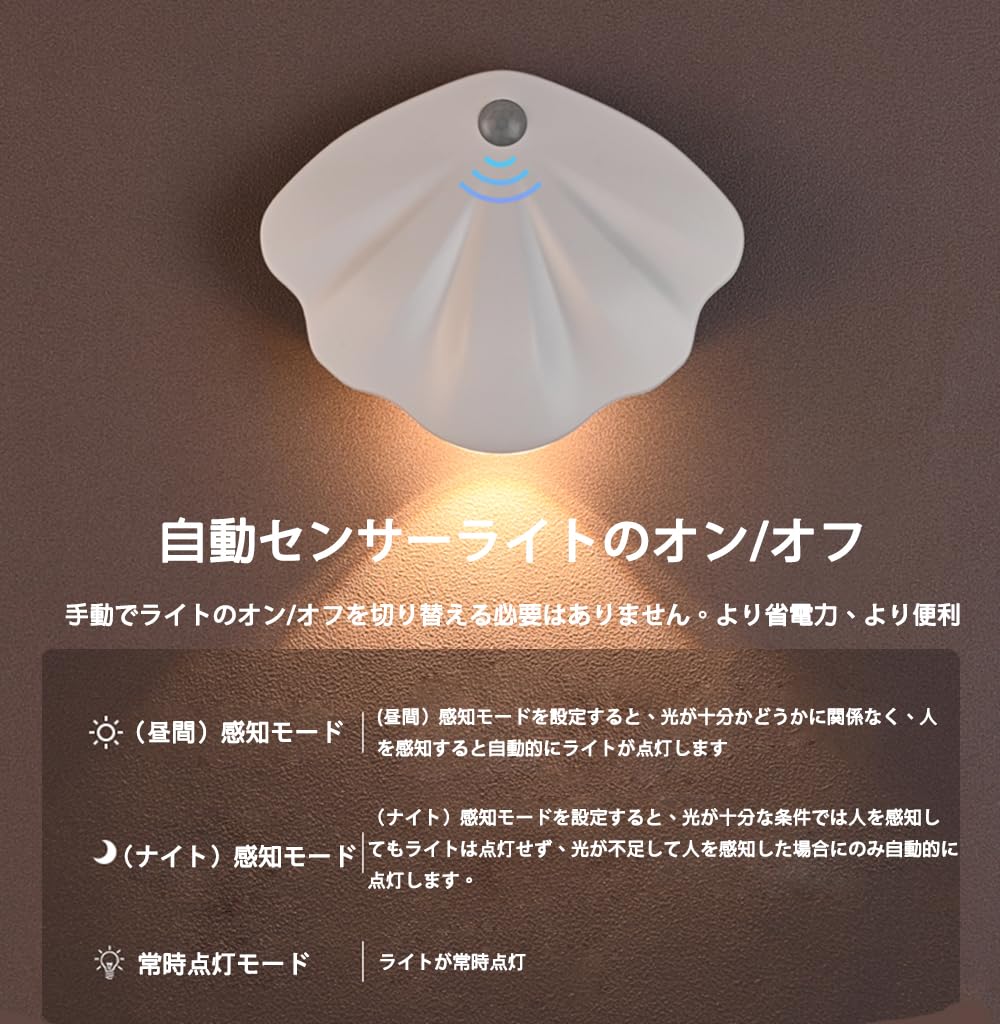 LADWOKFI of Motion Sensor Nursing Stylish Indirect LED 3 Stepless Bedroom Bedside Sensor Decorative Entrance White [Set 2] Light, Indoor/Entrance