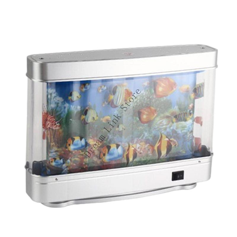Q1FD Energy Efficient Artificial Aquarium Lamp with Moving Fish Decors for Bedroom