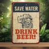 Retro Beer Theme Metal Tin Sign Bar Kitchen Wall Art Decor