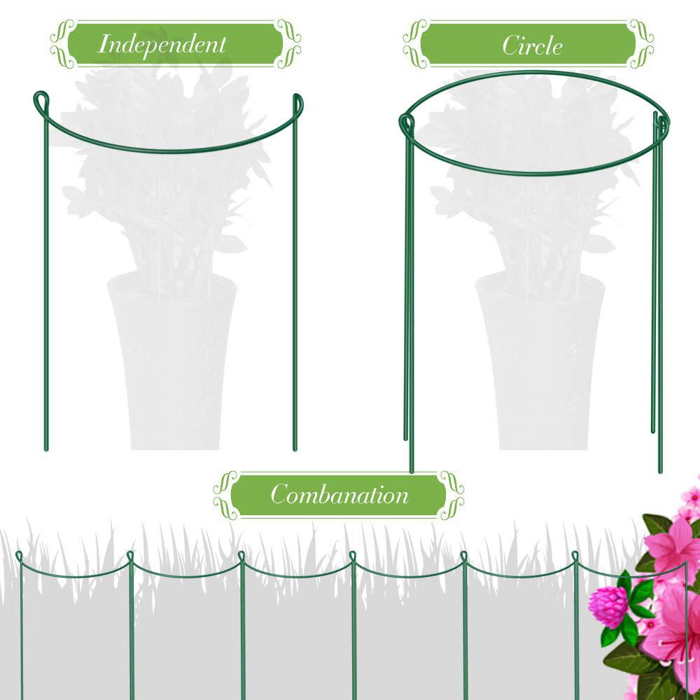4 Pack Plant Support Stake Metal Garden Plant Stake Green Half Round ...