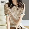 Summer Round Neck Vintage Printing T-shirt Women Short Sleeve All-match Pullover Top Ladies Loose Causal Tee